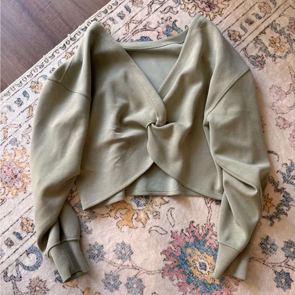 lululemon athletica Sage Green Twist-back Crew Sweatshirt - Picture 1 of 5